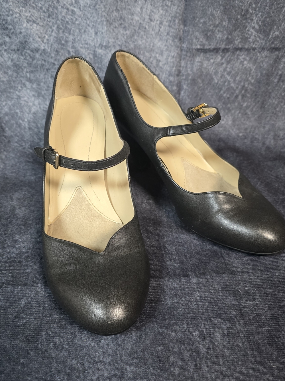 Naturalizer Black Mary Jane Heels with Strap